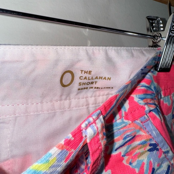 Lilly Pulitzer Flamingo Pink Nice Stems 5" Callahan Shorts - Picture 4 of 9